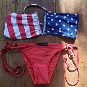Custom BEACHCANDY American flag bikini set